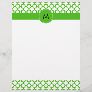 Mit Monogramm Kelly Green Quatrefoil Muster