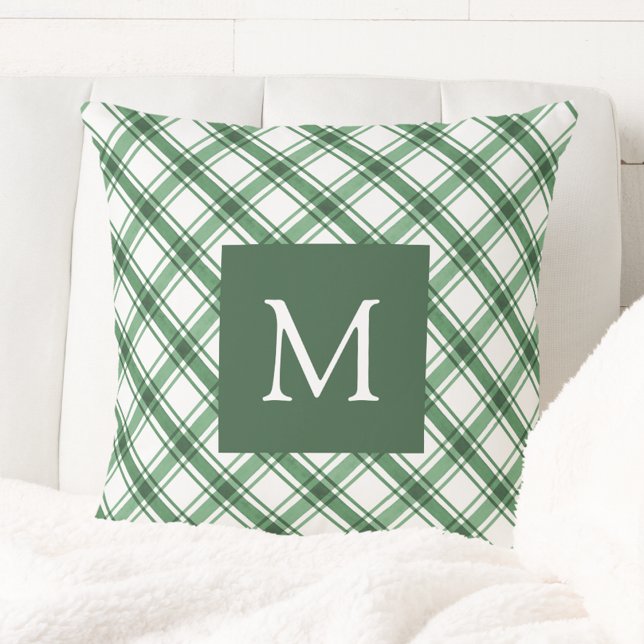 Mit Monogramm Kissen (Green Monogrammed Throw Pillow
)