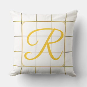 Mit Monogramm Kissen mit weißem und goldfarbenem K