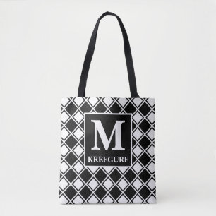 Mit Monogramm klassische Serif BW Kacheldecke