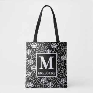 Mit Monogramm klassische Serif-BW-Peonys