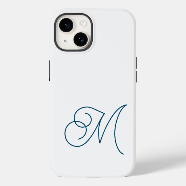 Mit Monogramm klassisches Skript Schlicht Case-Mate iPhone Hülle (Rückseite)