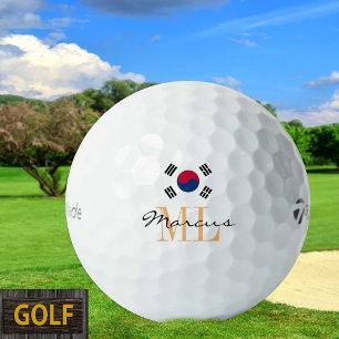 Mit Monogramm koreanische Flagge und Südkorea Golf Golfball