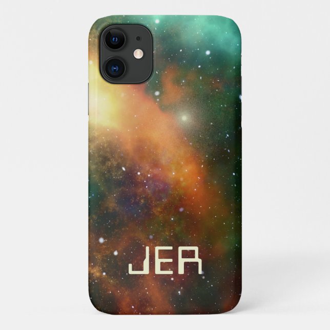 Mit Monogramm Kosmos-Galaxie Case-Mate iPhone Hülle (Rückseite)