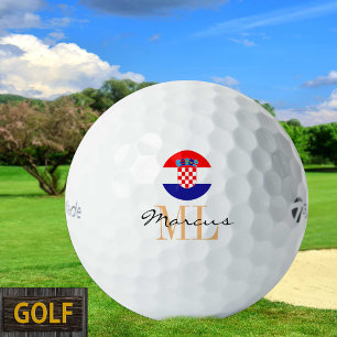 Mit Monogramm kroatische Flagge & kroatische Golfb Golfball