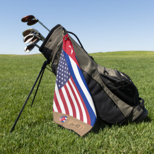 Mit Monogramm kubanisch/amerikanisch Golfhandtuch