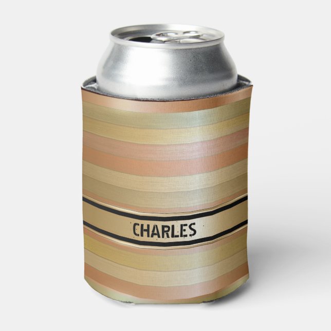 Mit Monogramm Kupfer- und Goldstreifen Dosenkühler (Kanne Vorderseite)