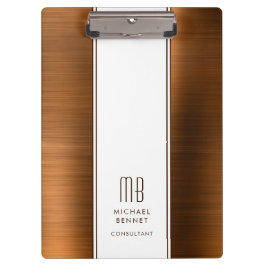 Mit Monogramm Kupferbrown-Metallgepanzerte Klemmbrett