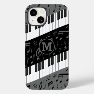 Mit Monogramm Kurven-Klaviertasten und Musiknoten Case-Mate iPhone 14 Hülle
