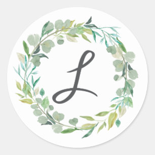 Mit Monogramm L Rundsticker, Umschlag Aufkleber L