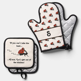 Mit Monogramm Ladybug individuell anpassbar Ofenhandschuh & Topflappen-Set