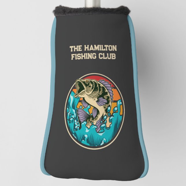Mit Monogramm Largemouth Bass Fishing Club Golf Headcover (Rotieren 90)