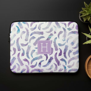 Mit Monogramm Lavendel- und Blautöne Laptopschutzhülle