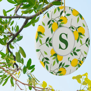 Mit Monogramm Lemon Keramik Ornament - Citrus Desi