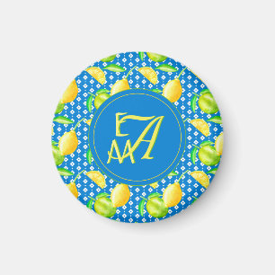 Mit Monogramm Lemon Tree Azurblau Neu verlassene D Magnet