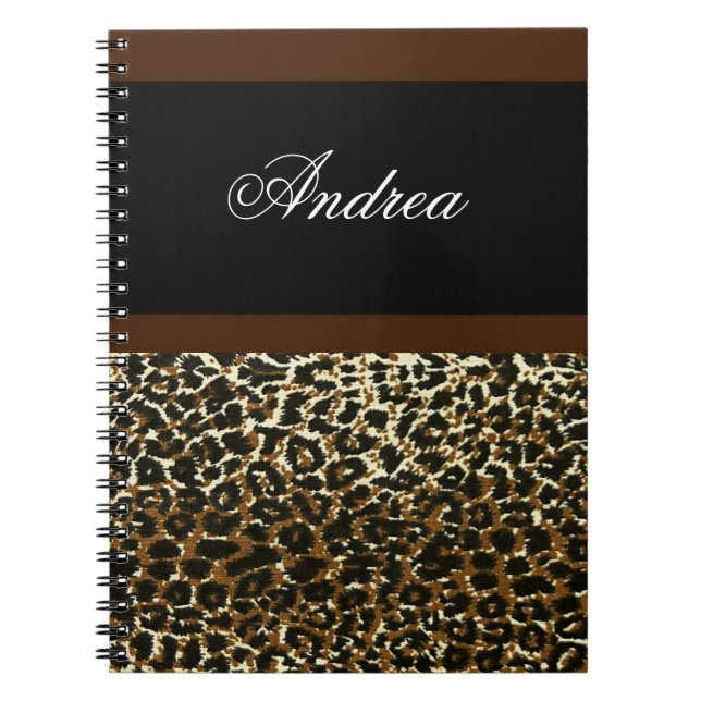 Mit Monogramm Leoparddrucknotizbuch Notizblock (Vorderseite)