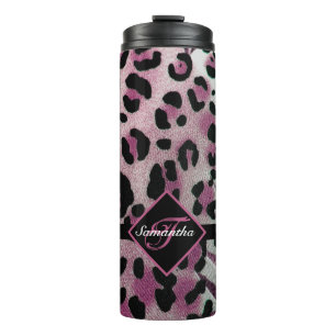 Mit Monogramm Leopardrucke Thermosbecher