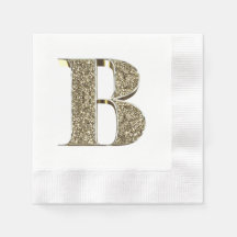 Mit Monogramm Letter Initial B Gold Glitzern Elega