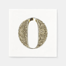 Mit Monogramm Letter Initial O Gold Glitzern Elega Serviette