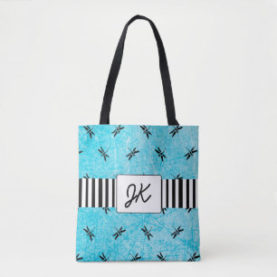 Mit Monogramm Libellen-schwarze und blaue