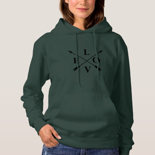 mit Monogramm Liebe Hoodie (Vorderseite)
