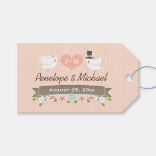 MIT MONOGRAMM LIEBE VÖGEL BLUSH DANKE GESCHENKANHÄNGER