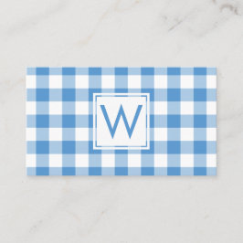Mit Monogramm Light Blue White Gingham Kariertes M Visitenkarte