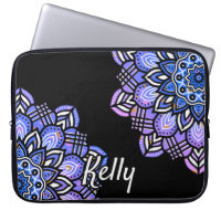 Mit Monogramm Lila, schwarz-weißes Mandala-Muster