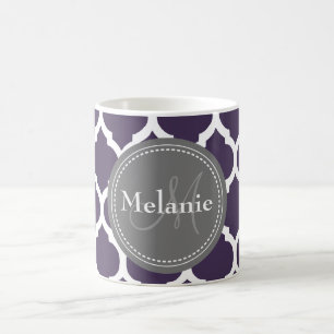 Mit Monogramm Lila und graue Folie Tasse