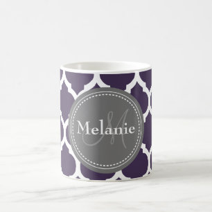 Mit Monogramm Lila und graue Folie Verwandlungstasse