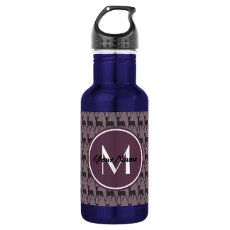 Mit Monogramm Lila Violet Hirsch Personalisiert | Edelstahlflasche