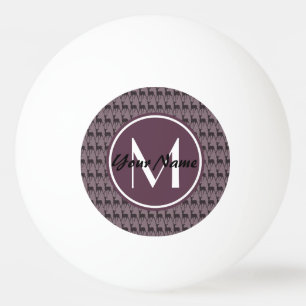 Mit Monogramm Lila Violet Hirsch Personalisiert    Tischtennisball
