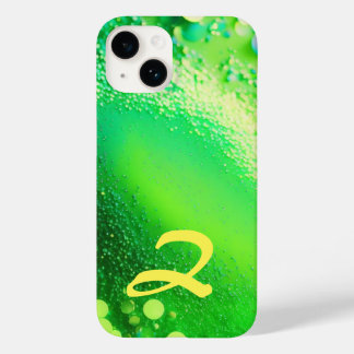 Mit Monogramm Lime Green Glitzer Case-Mate iPhone 14 Hülle