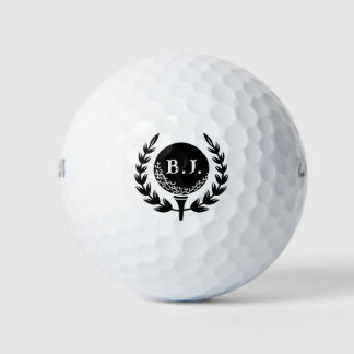 Mit Monogramm Logo für Weißes Schwarz Golfball