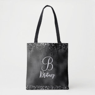 Mit Monogramm Luxus Black Glamour Glitzer Muster