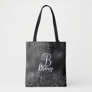 Mit Monogramm Luxus Black Glamour Glitzer Muster