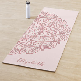 Mit Monogramm Mandala Rosa Rose Gold Yogamatte