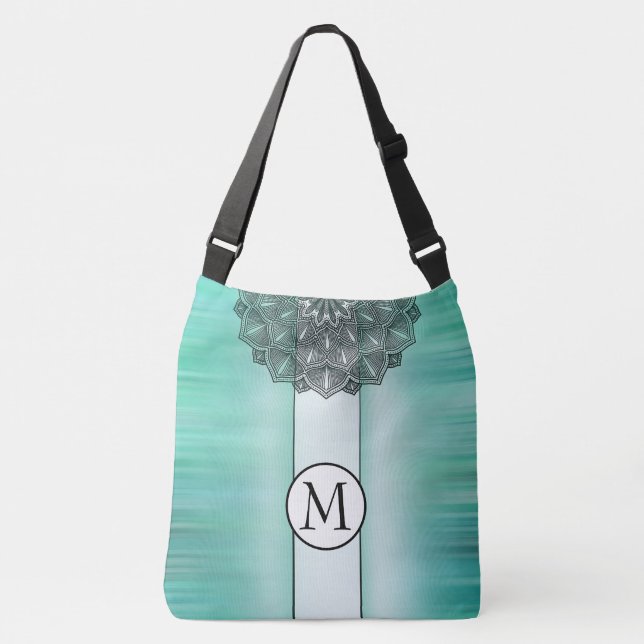 Mit Monogramm Mandala Tragetaschen Mit Langen Trägern (Vorderseite)