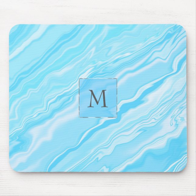 Mit Monogramm Marmor Mousepad (Vorne)