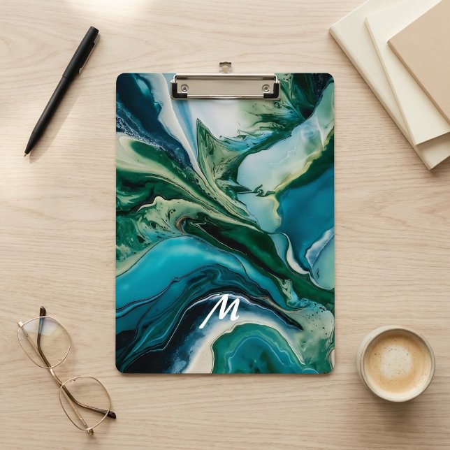 Mit Monogramm Marmorresin Klemmbrett (Von Creator hochgeladen)