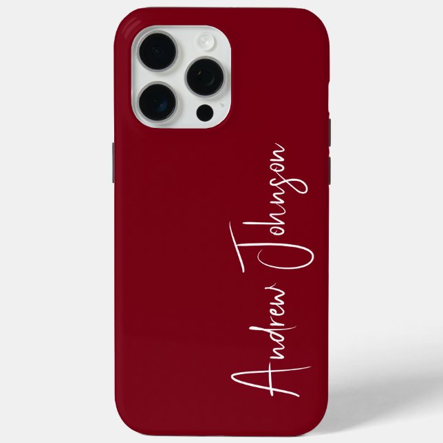 Mit Monogramm Maroon Case-Mate iPhone Hülle (Rückseite)
