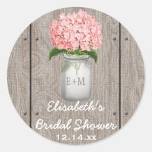 Mit Monogramm Mason Jar Pink Hydrangea Brautparty
