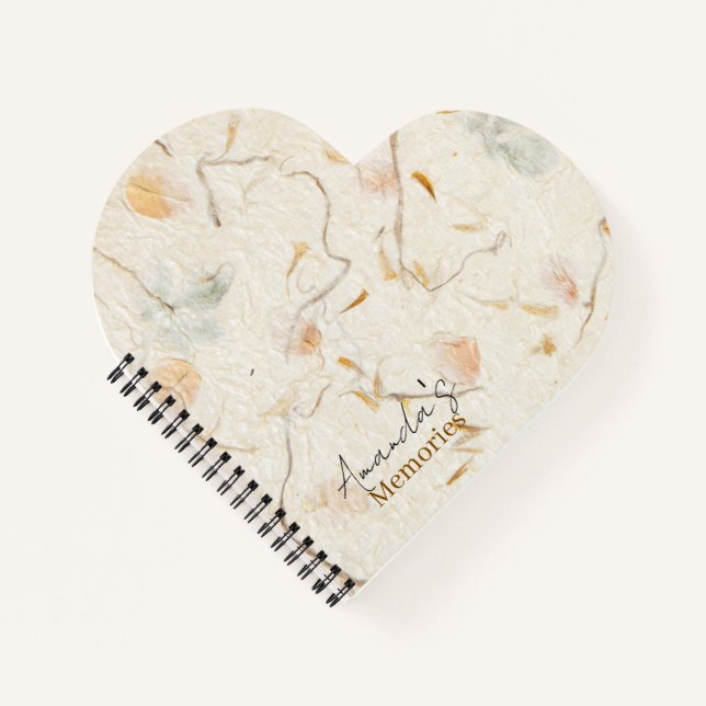 Mit Monogramm Maulbeerpapier Schöne Erinnerungen Notizbuch (Vorderseite)