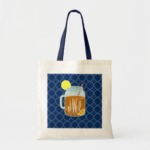 Mit Monogramm Maurer-Glas-süßer Tee - Marine Tragetasche