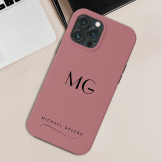 Mit Monogramm Mauve Minimalistisch mit Name Case-Mate iPhone Hülle