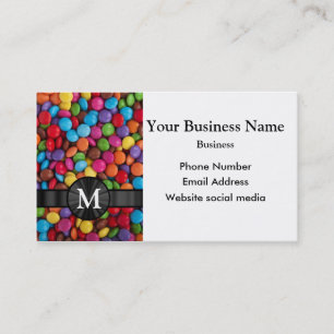 Mit Monogramm mehrfarbige Süßigkeit oder süßes Visitenkarte