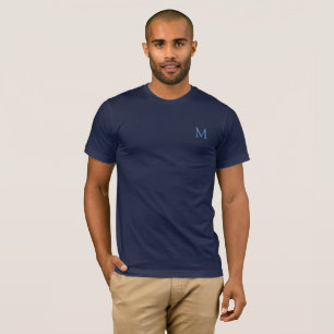 Mit Monogramm Mens TShirt Elegant Trendy Navy Blue