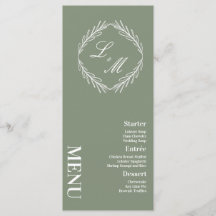 Mit Monogramm Menü für Hochzeiten von Skripten in
