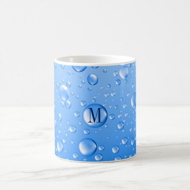 Mit Monogramm Metallischer Himmelsblau sinkt ab Tasse (Mittel)