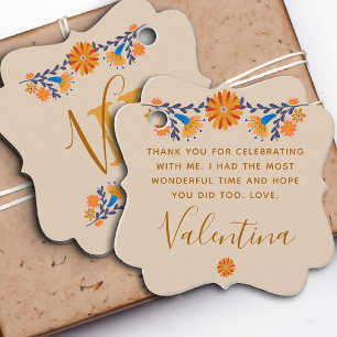 Mit Monogramm mexikanischer Western Boho Geschenkanhänger